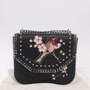 Stella MacCartney Boxbird Shoulder Bag Leather Black Silver 455139 Auth am11857V-25