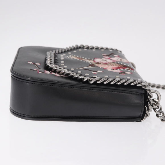 Stella MacCartney Boxbird Shoulder Bag Leather Black Silver 455139 Auth am11857V