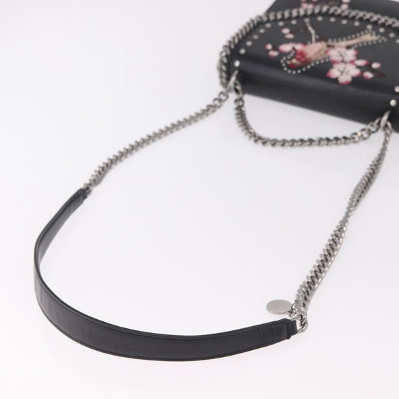 Stella MacCartney Boxbird Shoulder Bag Leather Black Silver 455139 Auth am11857V