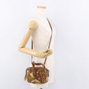 Salvatore Ferragamo Hand Bag Canvas Leather 2way Brown Gold Auth am11858A-22