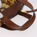Salvatore Ferragamo Hand Bag Canvas Leather 2way Brown Gold Auth am11858A-7