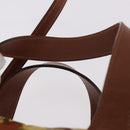 Salvatore Ferragamo Hand Bag Canvas Leather 2way Brown Gold Auth am11858A-8