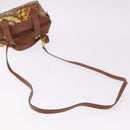 Salvatore Ferragamo Hand Bag Canvas Leather 2way Brown Gold Auth am11858A-9