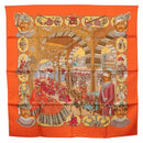 HERMES Carre 90 Scarf ""MAHARAJAS"" Silk Orange Auth am11861M-1