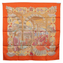 HERMES Carre 90 Scarf ""MAHARAJAS"" Silk Orange Auth am11861M-15