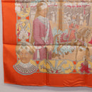 HERMES Carre 90 Scarf ""MAHARAJAS"" Silk Orange Auth am11861M-22