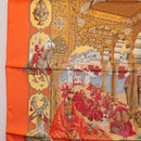HERMES Carre 90 Scarf ""MAHARAJAS"" Silk Orange Auth am11861M-5