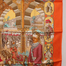 HERMES Carre 90 Scarf ""MAHARAJAS"" Silk Orange Auth am11861M-7