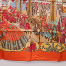 HERMES Carre 90 Scarf ""MAHARAJAS"" Silk Orange Auth am11861M-9