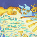 HERMES Carre 90 Scarf ""VOILES DE LUMIERE"" Silk Blue Auth am11862M-11