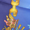 HERMES Carre 90 Scarf ""VOILES DE LUMIERE"" Silk Blue Auth am11862M-12