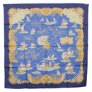 HERMES Carre 90 Scarf ""VOILES DE LUMIERE"" Silk Blue Auth am11862M-13