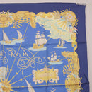 HERMES Carre 90 Scarf ""VOILES DE LUMIERE"" Silk Blue Auth am11862M-16