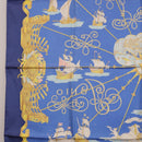 HERMES Carre 90 Scarf ""VOILES DE LUMIERE"" Silk Blue Auth am11862M-17