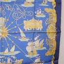 HERMES Carre 90 Scarf ""VOILES DE LUMIERE"" Silk Blue Auth am11862M-19