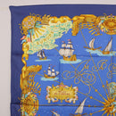 HERMES Carre 90 Scarf ""VOILES DE LUMIERE"" Silk Blue Auth am11862M-2