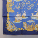 HERMES Carre 90 Scarf ""VOILES DE LUMIERE"" Silk Blue Auth am11862M-20