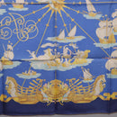 HERMES Carre 90 Scarf ""VOILES DE LUMIERE"" Silk Blue Auth am11862M-21