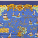 HERMES Carre 90 Scarf ""VOILES DE LUMIERE"" Silk Blue Auth am11862M-3