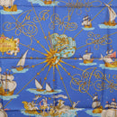 HERMES Carre 90 Scarf ""VOILES DE LUMIERE"" Silk Blue Auth am11862M-6