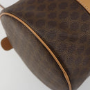 CELINE Macadam Canvas Hand Bag PVC Leather Brown Gold Auth am11863V-15