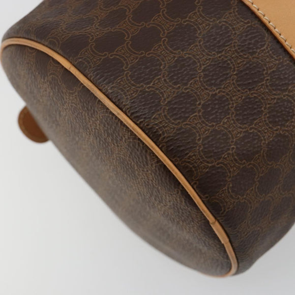 CELINE Macadam Canvas Hand Bag PVC Leather Brown Gold Auth am11863V