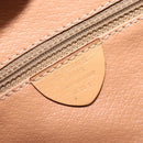 CELINE Macadam Canvas Hand Bag PVC Leather Brown Gold Auth am11863V-12