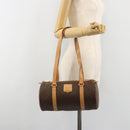 CELINE Macadam Canvas Hand Bag PVC Leather Brown Gold Auth am11863V-22