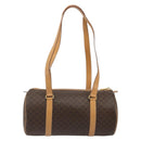CELINE Macadam Canvas Hand Bag PVC Leather Brown Gold Auth am11863V-2