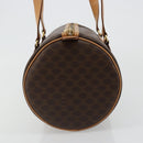 CELINE Macadam Canvas Hand Bag PVC Leather Brown Gold Auth am11863V-4