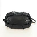 PRADA Hand Bag Leather 2way Black Gold Auth am11866V-5