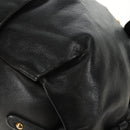 PRADA Hand Bag Leather 2way Black Gold Auth am11866V-17