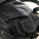 PRADA Hand Bag Leather 2way Black Gold Auth am11866V-19