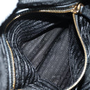 PRADA Hand Bag Leather 2way Black Gold Auth am11866V-29