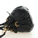 PRADA Hand Bag Leather 2way Black Gold Auth am11866V-3
