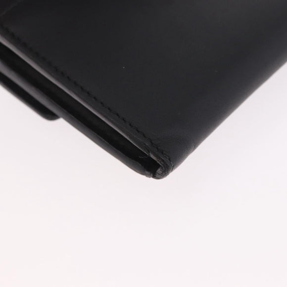 GUCCI Silvi Web Sherry Line Long Wallet Leather Black Red 476084 Auth am11867V