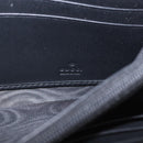 GUCCI Silvi Web Sherry Line Long Wallet Leather Black Red 476084 Auth am11867V-17
