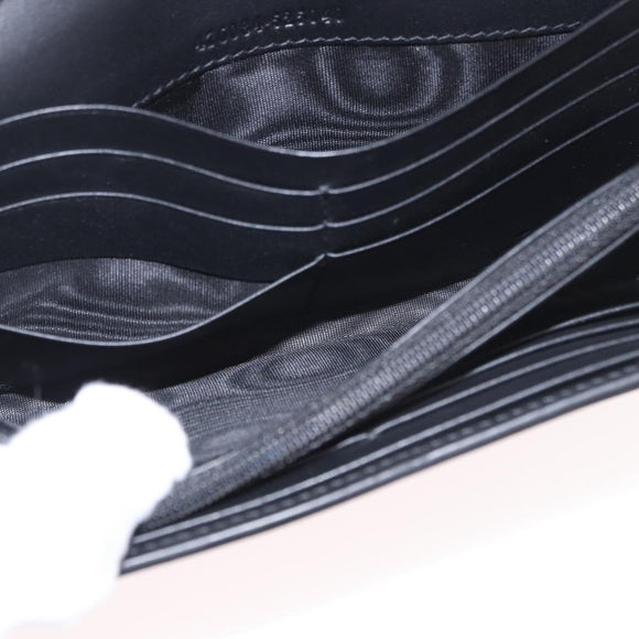 GUCCI Silvi Web Sherry Line Long Wallet Leather Black Red 476084 Auth am11867V