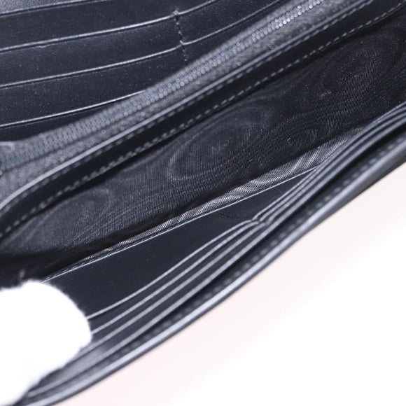 GUCCI Silvi Web Sherry Line Long Wallet Leather Black Red 476084 Auth am11867V
