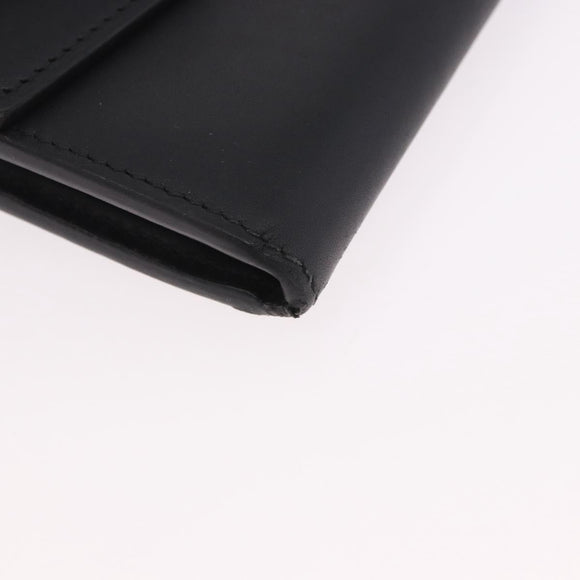 GUCCI Silvi Web Sherry Line Long Wallet Leather Black Red 476084 Auth am11867V