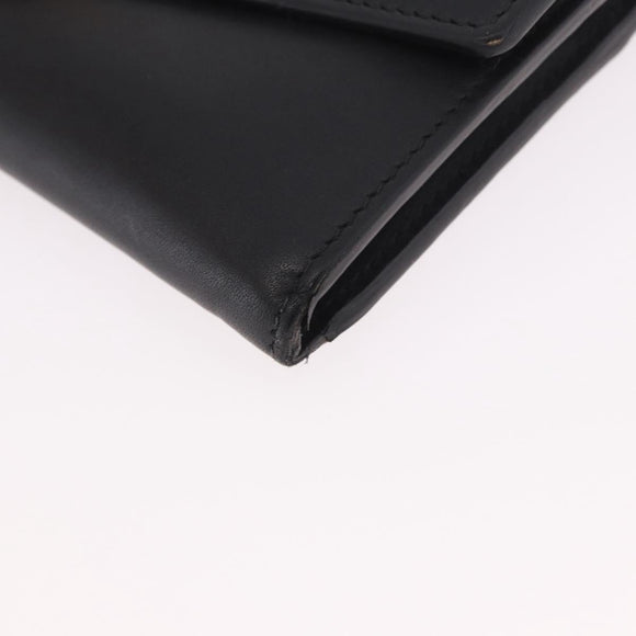 GUCCI Silvi Web Sherry Line Long Wallet Leather Black Red 476084 Auth am11867V