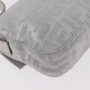 FENDI Zucca Canvas Mamma Baguette Rhinestone Shoulder Bag Silver Auth am11868SM-12