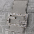 FENDI Zucca Canvas Mamma Baguette Rhinestone Shoulder Bag Silver Auth am11868SM-15