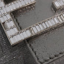 FENDI Zucca Canvas Mamma Baguette Rhinestone Shoulder Bag Silver Auth am11868SM-18