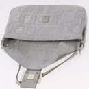 FENDI Zucca Canvas Mamma Baguette Rhinestone Shoulder Bag Silver Auth am11868SM-20