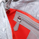 FENDI Zucca Canvas Mamma Baguette Rhinestone Shoulder Bag Silver Auth am11868SM-25