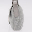 FENDI Zucca Canvas Mamma Baguette Rhinestone Shoulder Bag Silver Auth am11868SM-4