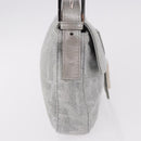 FENDI Zucca Canvas Mamma Baguette Rhinestone Shoulder Bag Silver Auth am11868SM-5