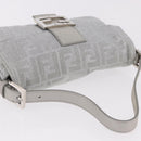 FENDI Zucca Canvas Mamma Baguette Rhinestone Shoulder Bag Silver Auth am11868SM-6