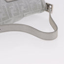 FENDI Zucca Canvas Mamma Baguette Rhinestone Shoulder Bag Silver Auth am11868SM-7